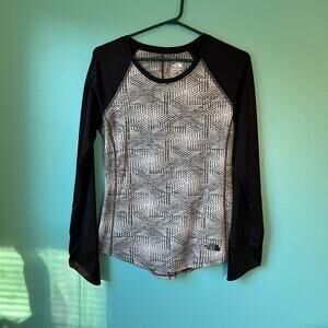 The North Face Active Womens Shirt Size Small Black and Gray Round Neck crewneck